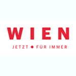 Das rote Logo von Wien Tourismus auf weißem Grund